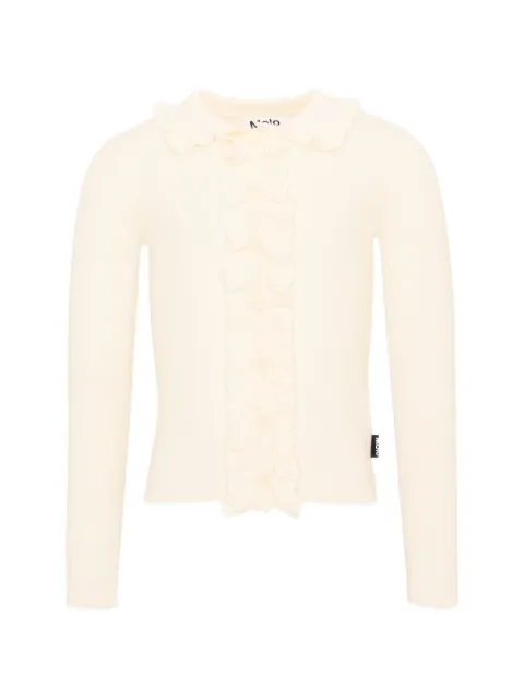 Molo ruffle-trimmed ribbed cardigan