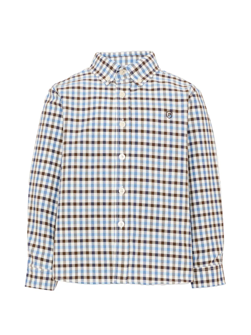 Patachou gingham button-down shirt - Bianco