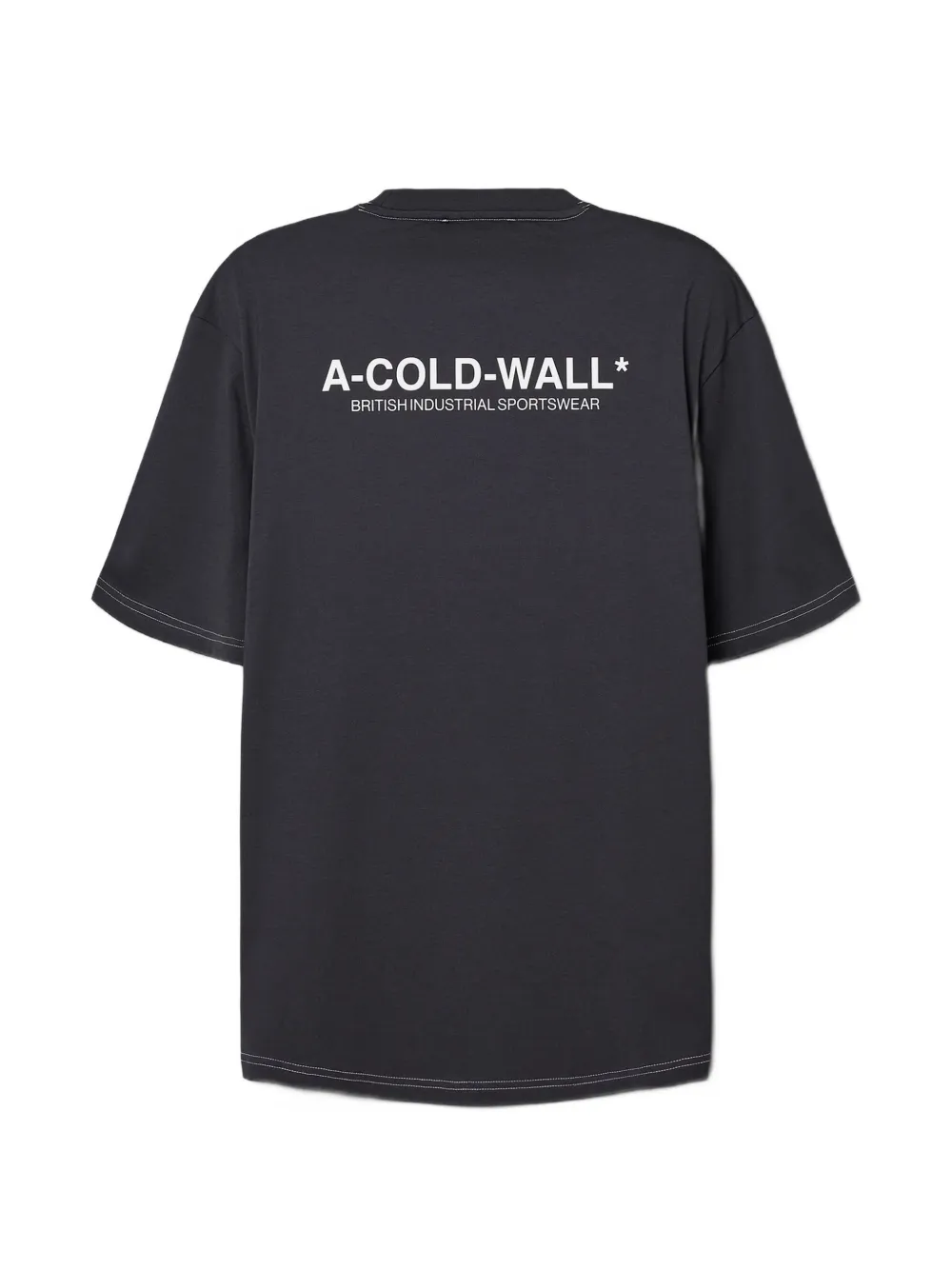 A-COLD-WALL* T-shirt met contrasterende stiksels en logo-print Blauw