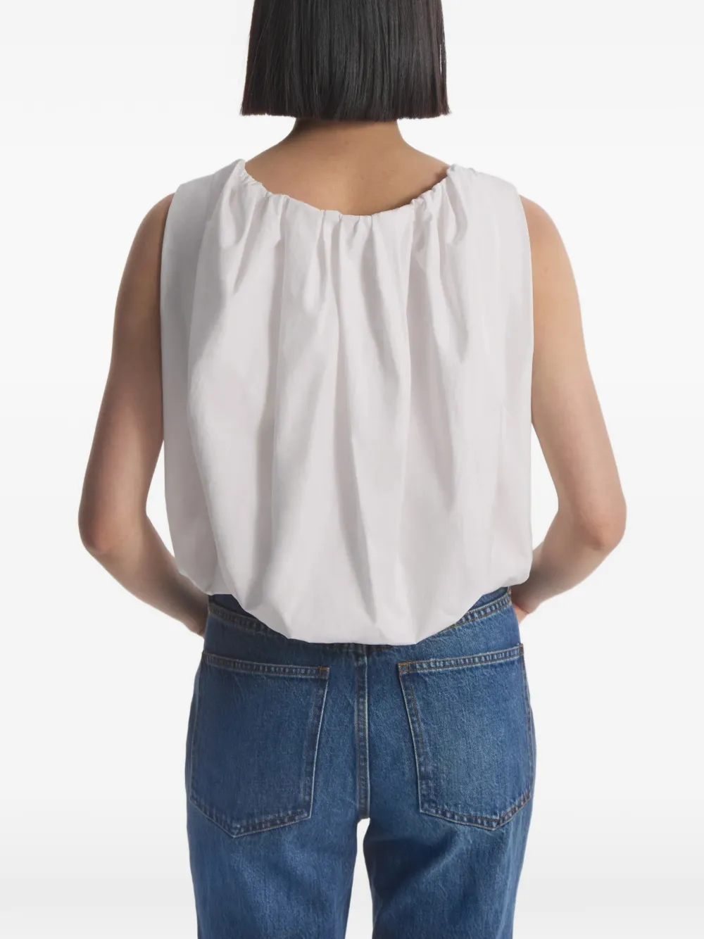 CO COLLECTION Bubble gerimpelde mouwloze top Wit