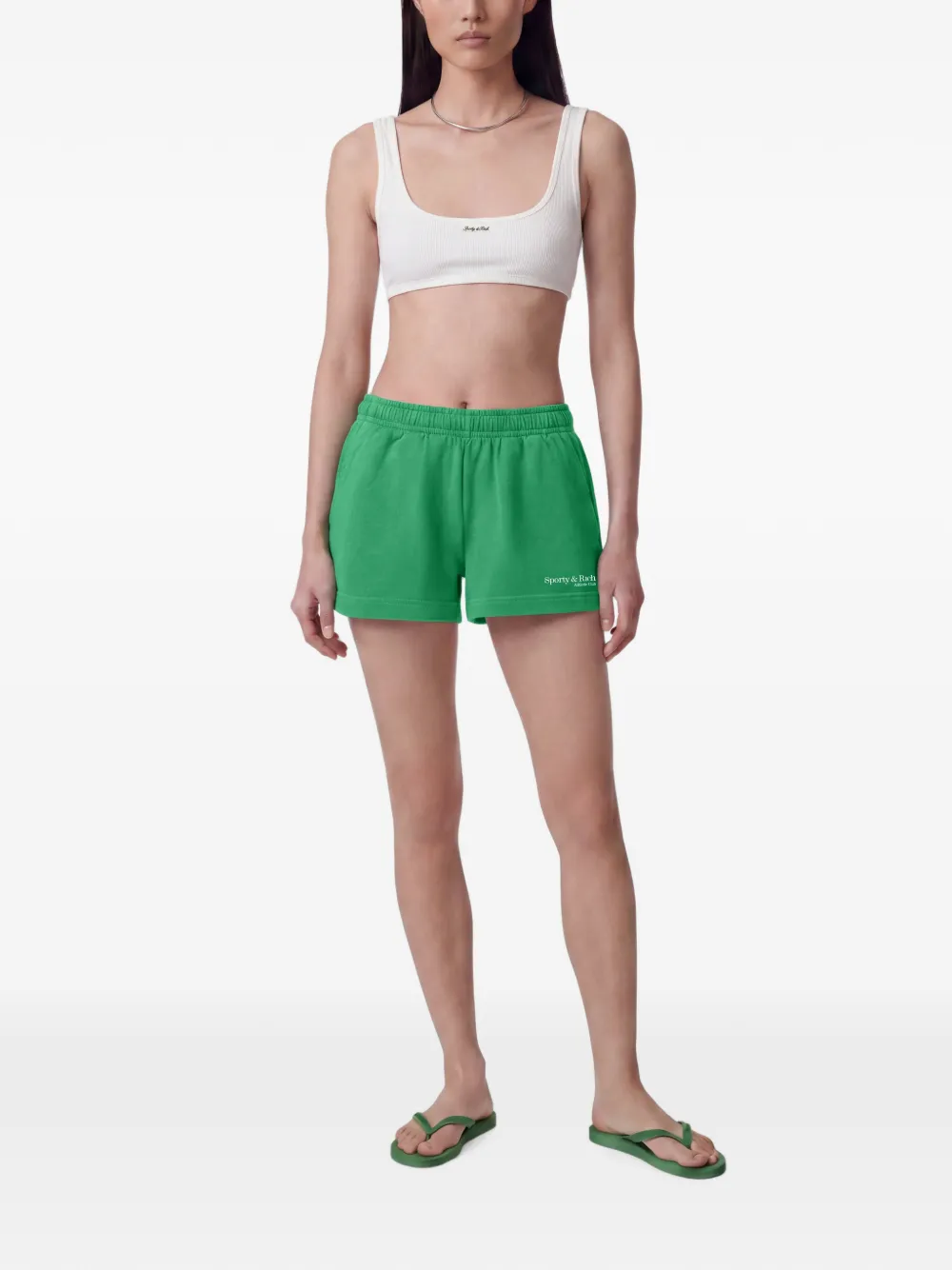 Sporty & Rich Shorts met elastische tailleband Groen