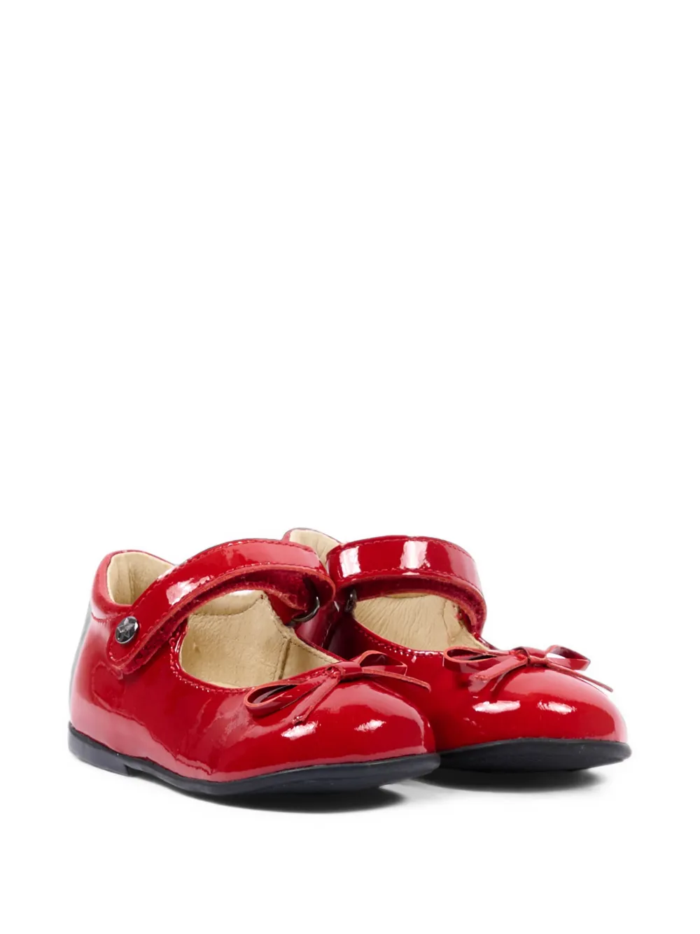 NATURINO bow-detail patent leather ballet flats - Rosso