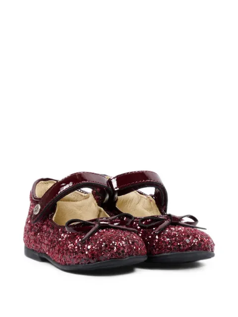 NATURINO glitter-embellished bow-detail ballet flats