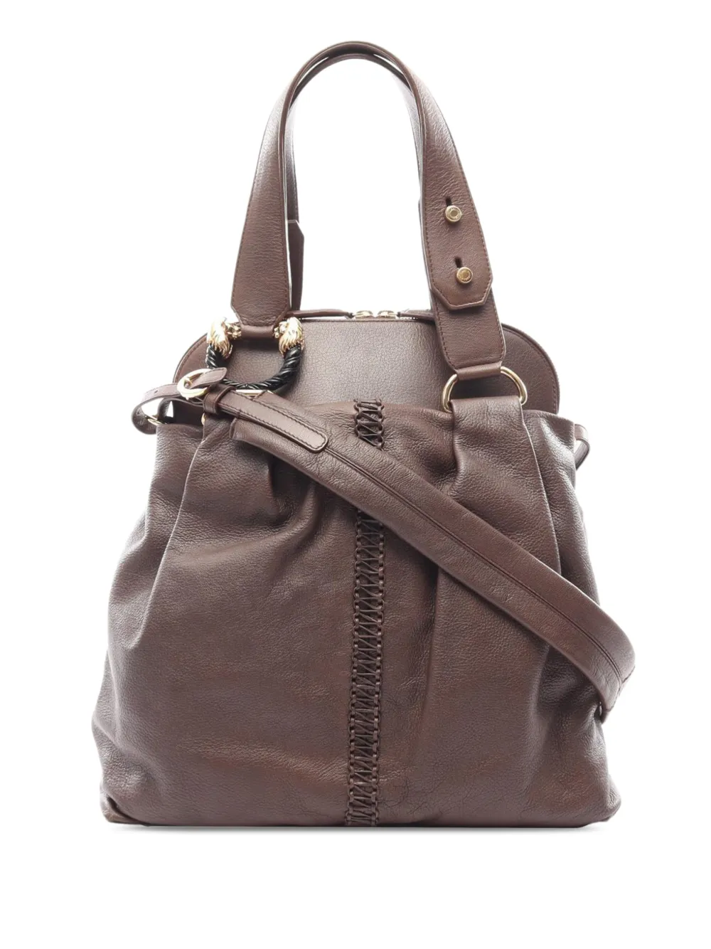 Bvlgari Pre-Owned sac à main Leoni en cuir (2000-2026) - Marron