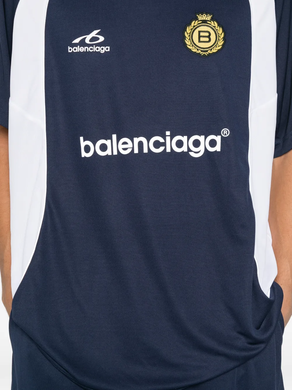 Balenciaga Soccer oversized T-shirt Blauw