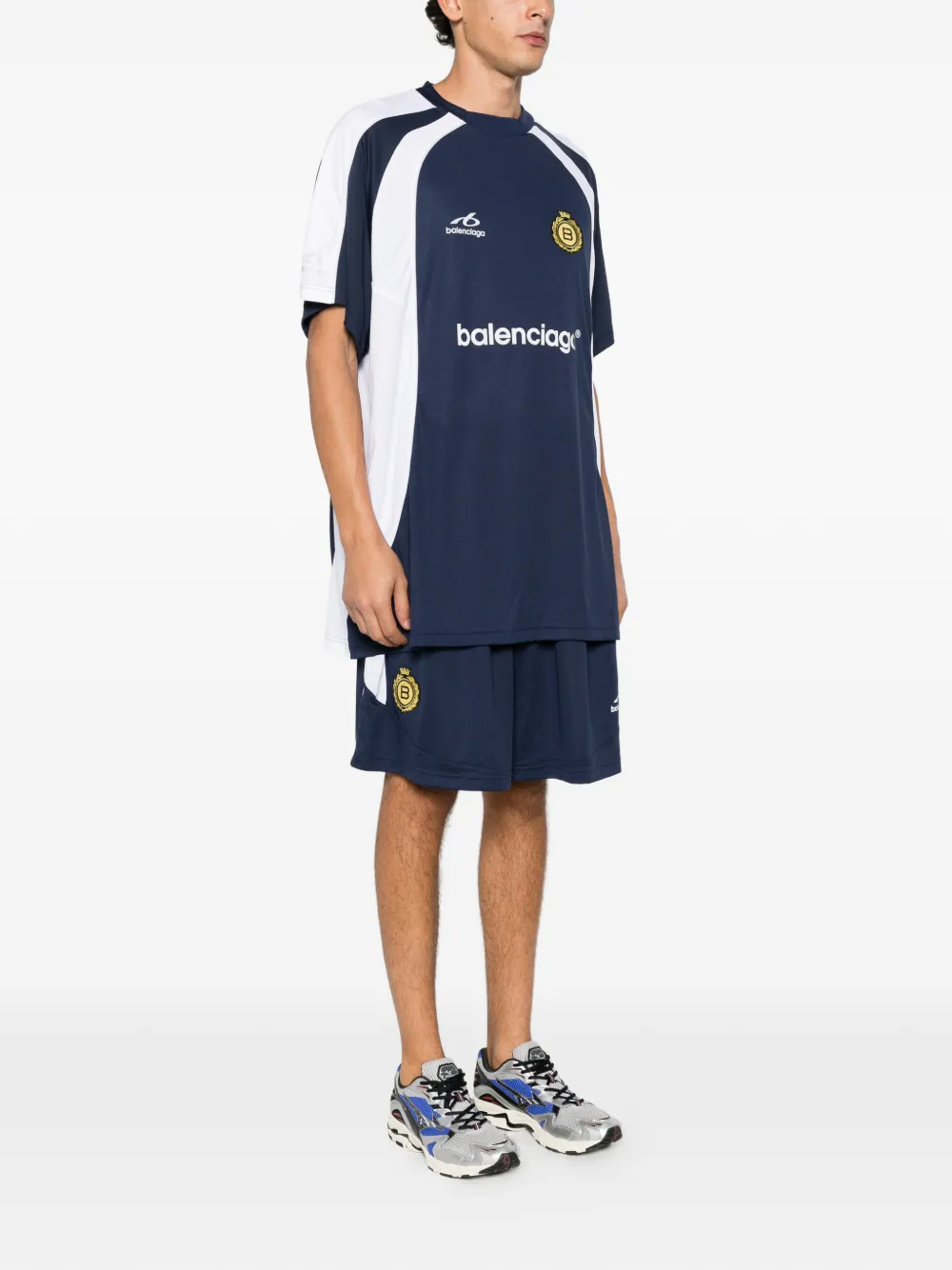 Balenciaga Soccer oversized T-shirt Blauw