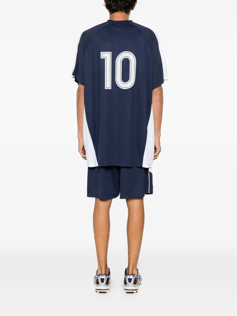 Balenciaga Soccer oversized T-shirt Blauw