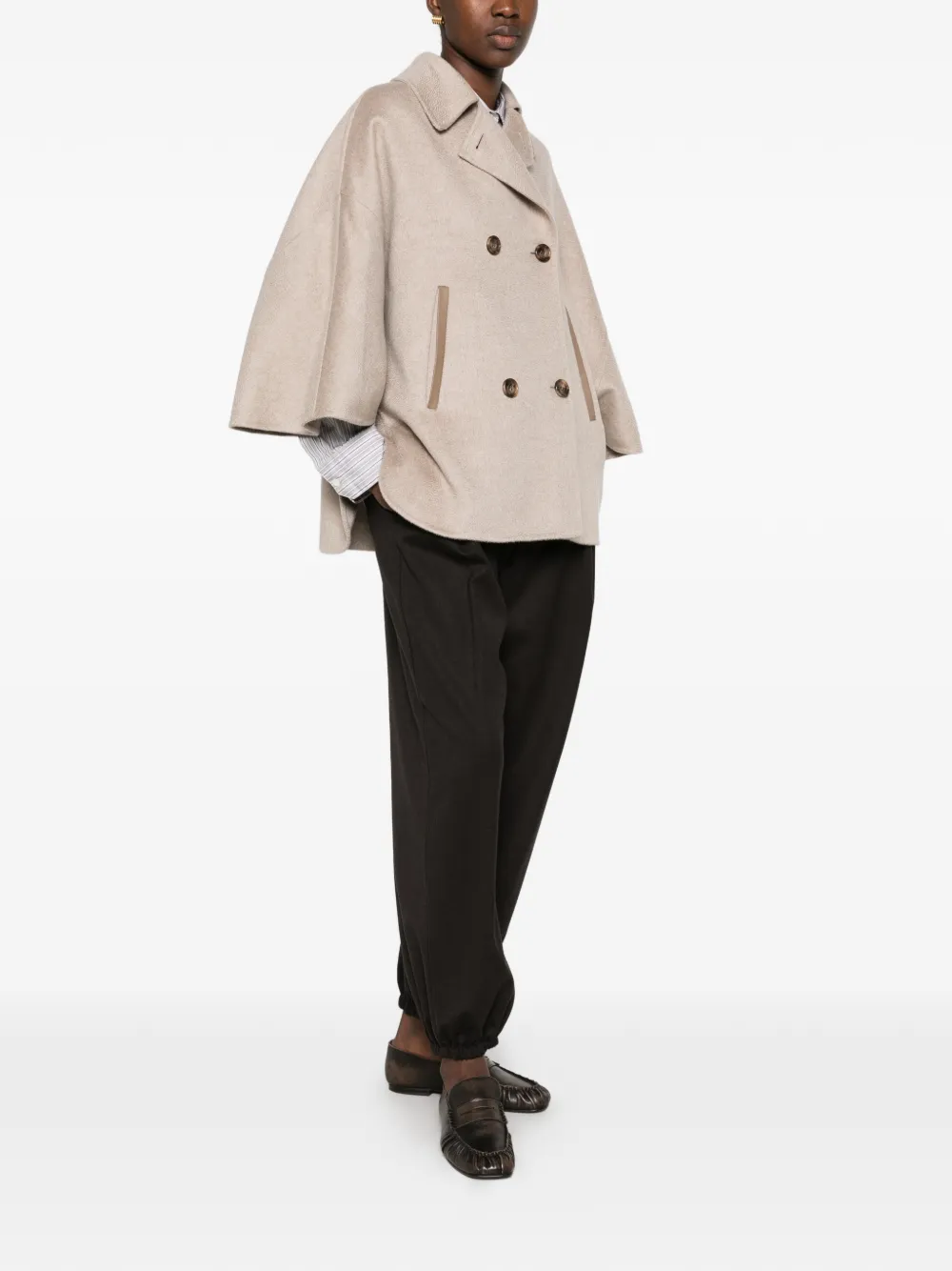 Max Mara MXAOspite double-breasted cape Beige