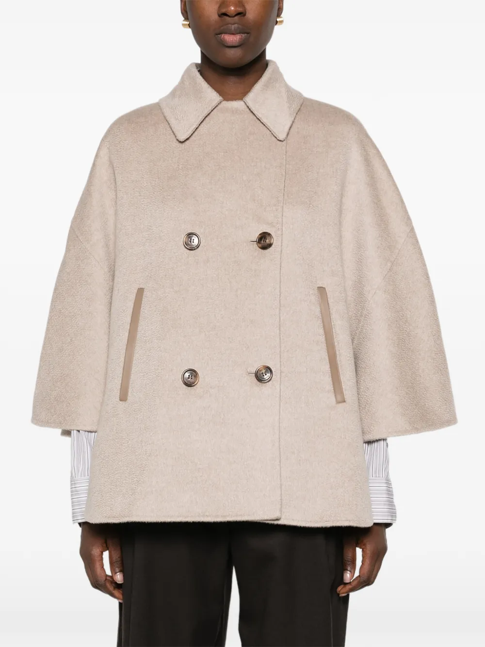 Max Mara MXAOspite double-breasted cape Beige