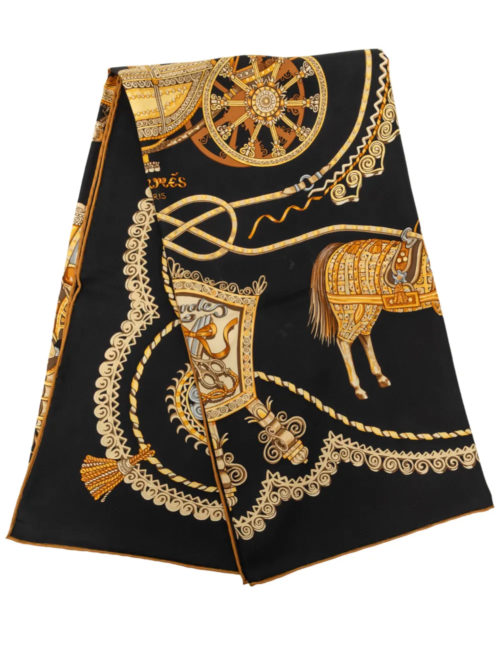 Hermès Pre-Owned 2000-2010 Paperoles Silk Scarf 90 scarves - Nero