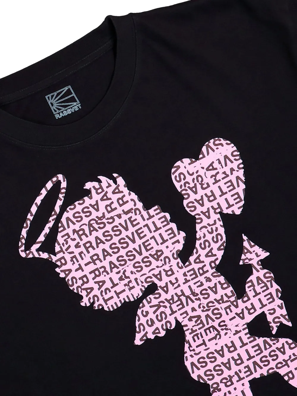 RASSVET Cupid-print cotton T-shirt Zwart