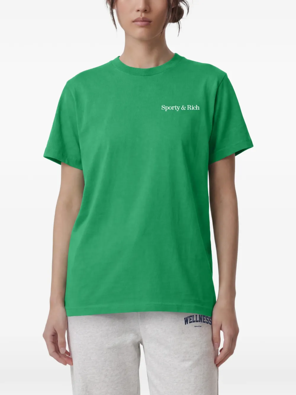 Sporty & Rich Fitness 94 T-shirt met logo-print Groen