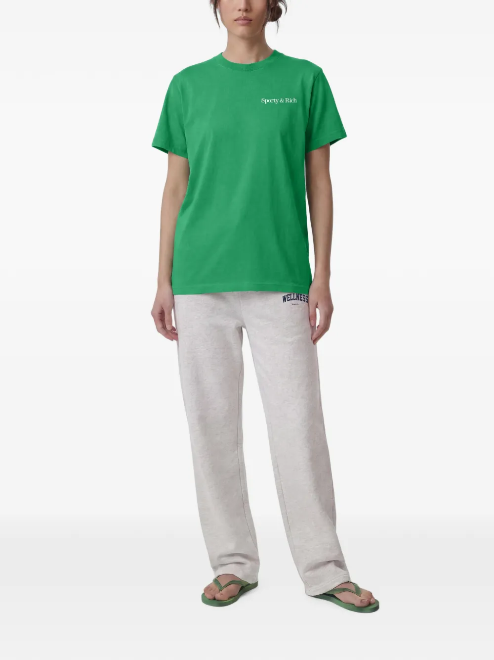 Sporty & Rich Fitness 94 T-shirt met logo-print Groen