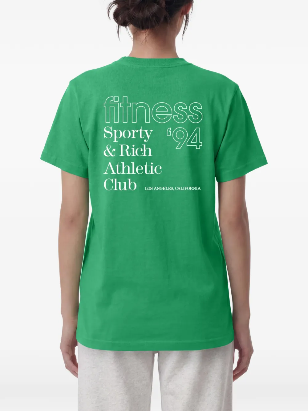 Sporty & Rich Fitness 94 T-shirt met logo-print Groen