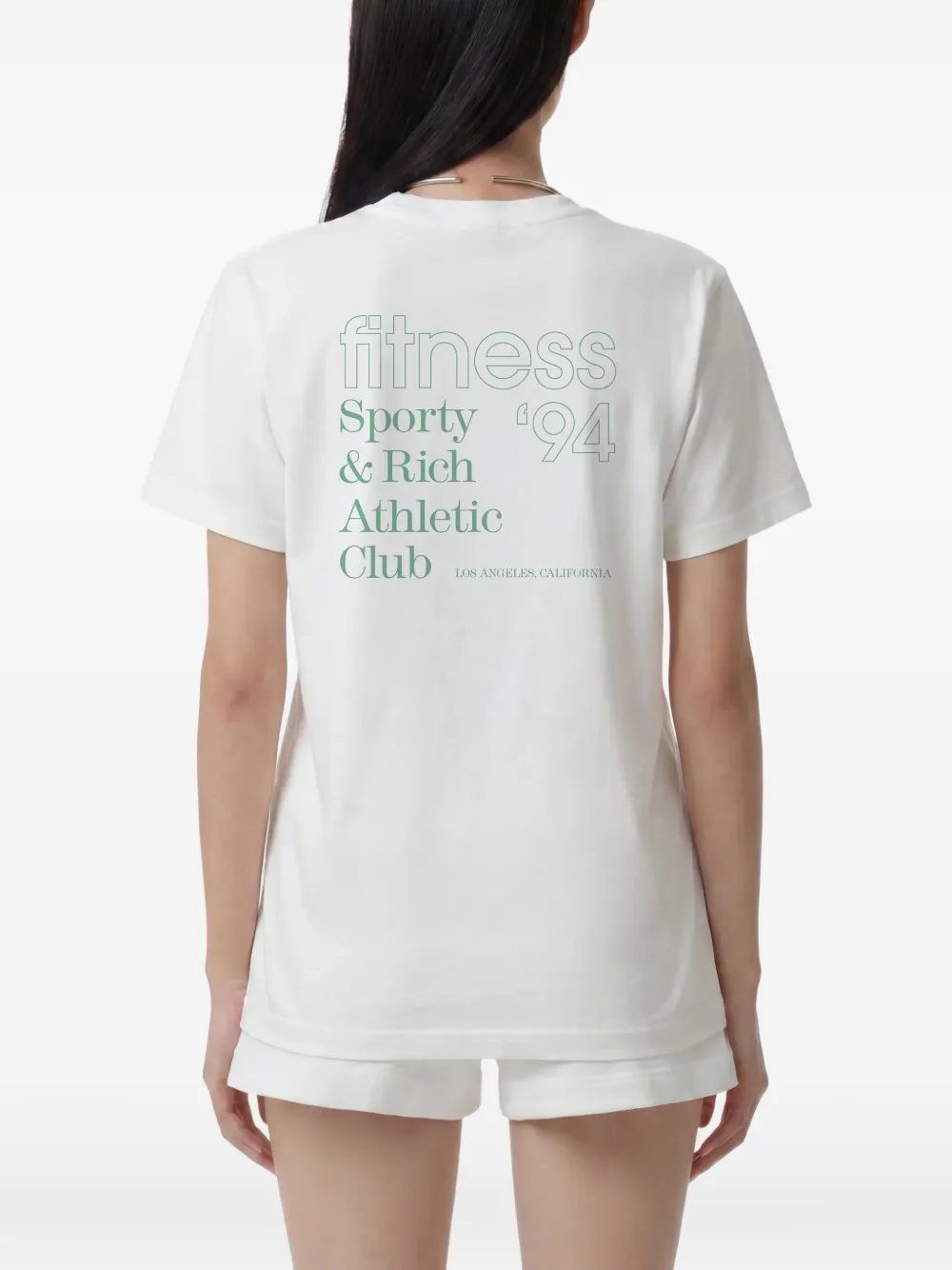 Sporty & Rich Fitness 94 T-shirt met logo-print Wit