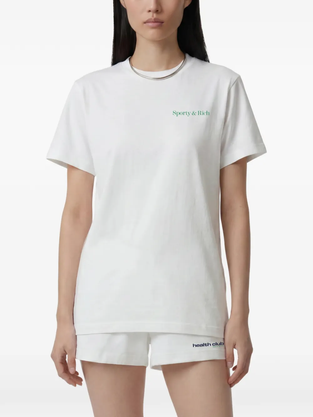 Sporty & Rich Fitness 94 T-shirt met logo-print Wit