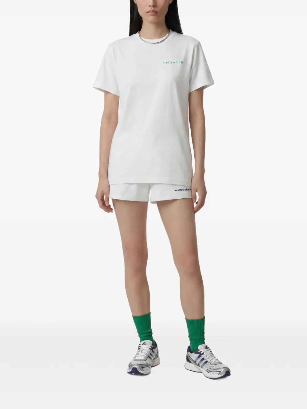 Sporty & Rich Fitness 94 T-shirt met logo-print Wit