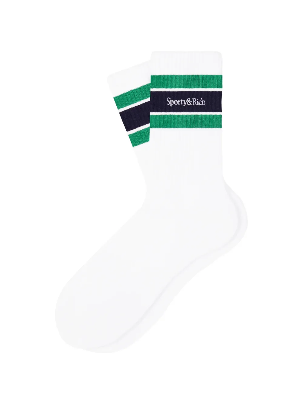 Sporty & Rich Calzini a righe con ricamo - Bianco