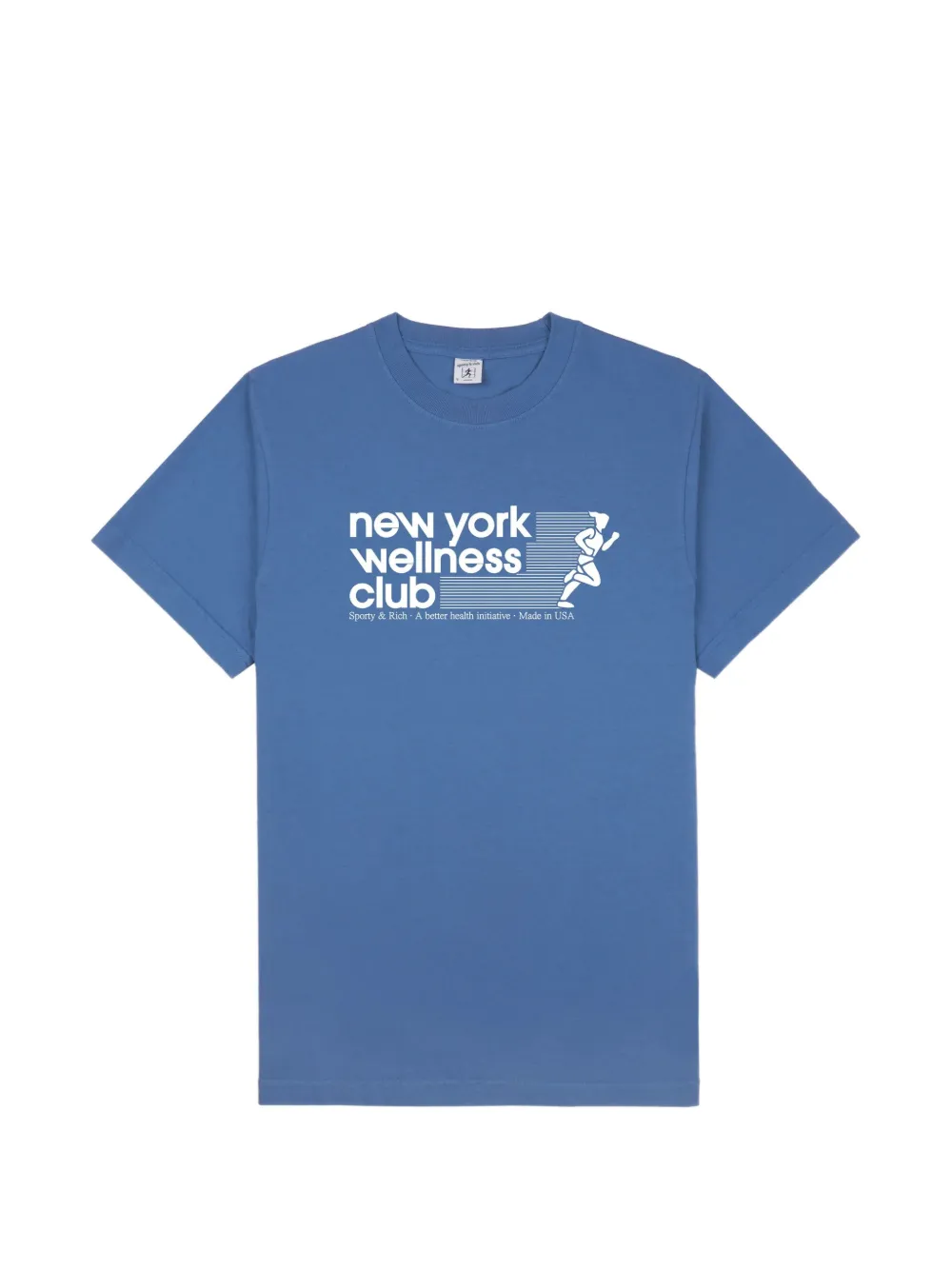 Sporty & Rich USA Wellness Club T-Shirt mit grafischem Print - Blau