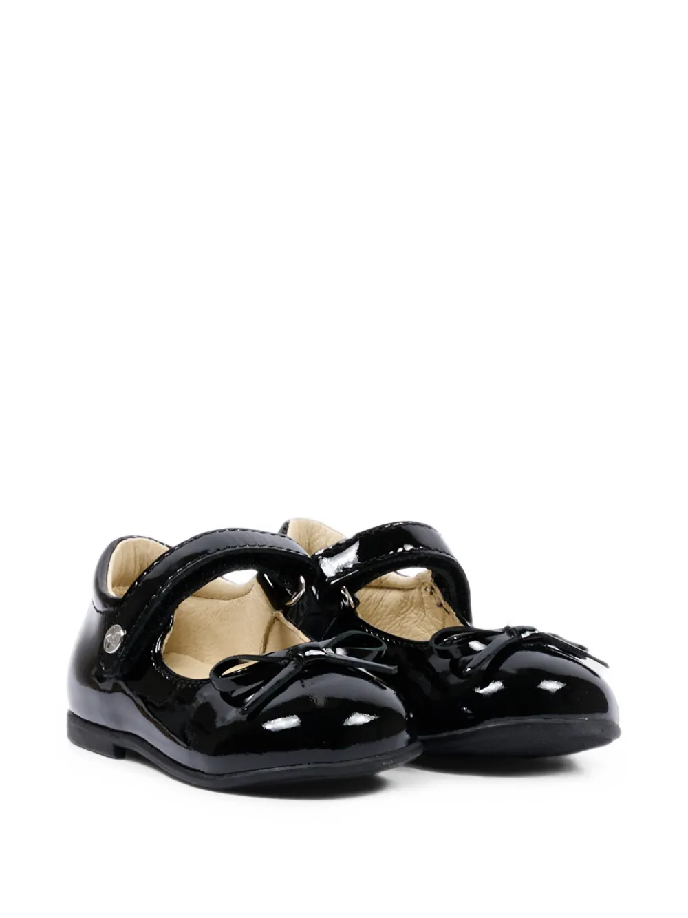 NATURINO bow-detail patent-leather ballet flats - Nero