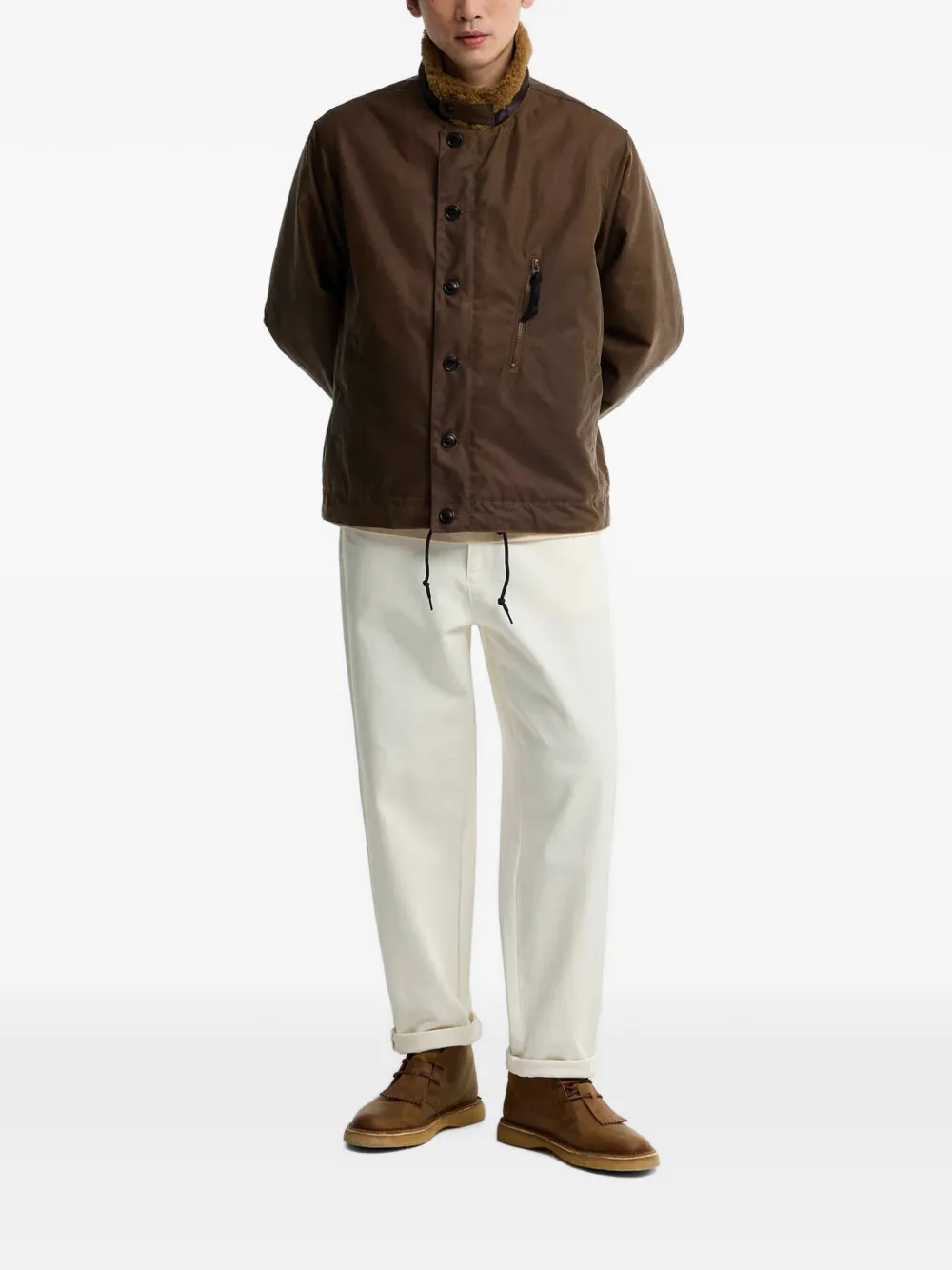 Barbour Jack met fleece kraag Bruin
