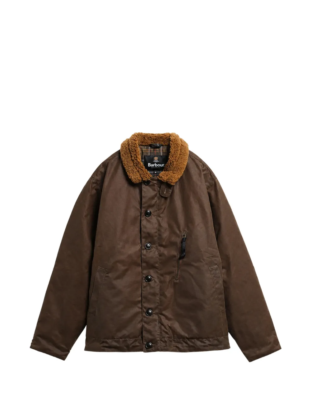 Barbour fleece-collar jacket - Marrone
