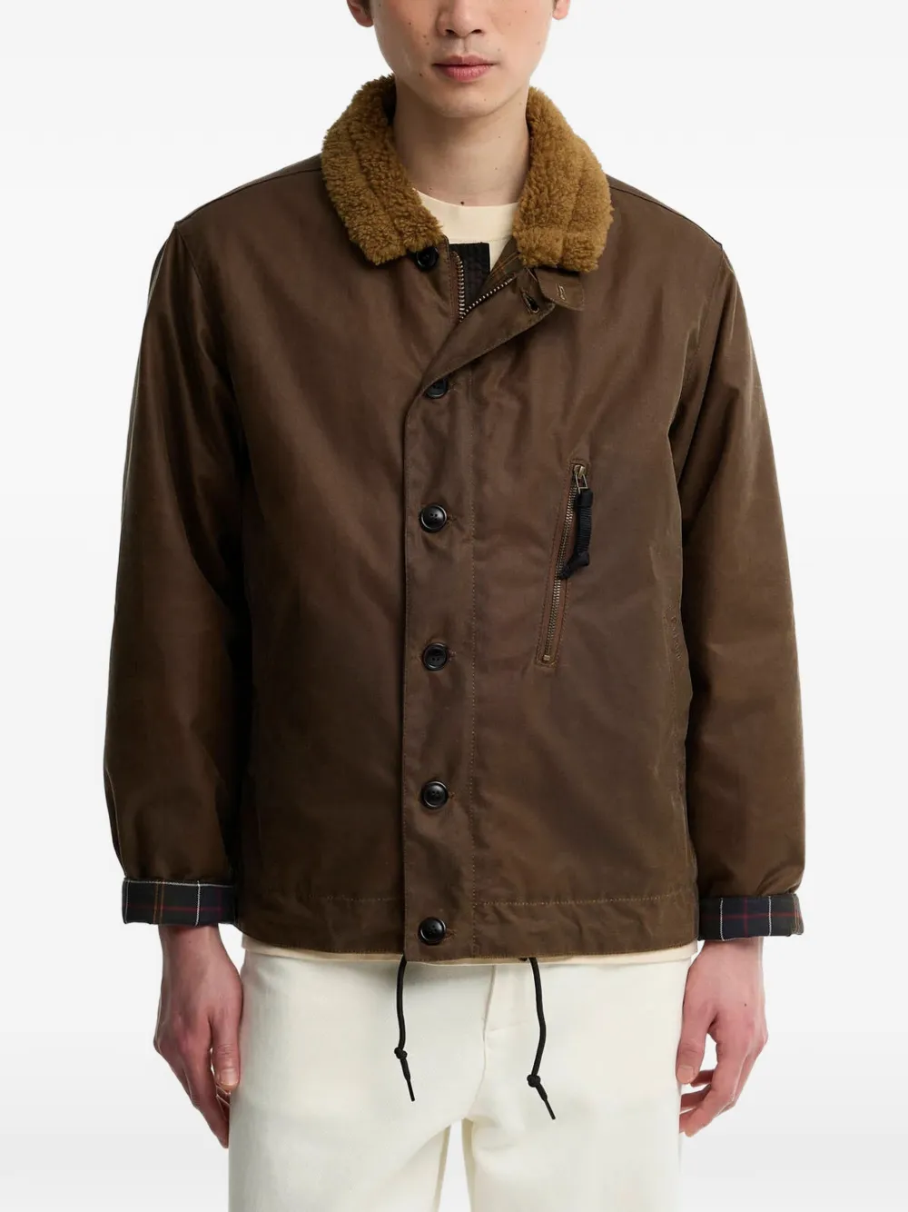 Barbour Jack met fleece kraag Bruin