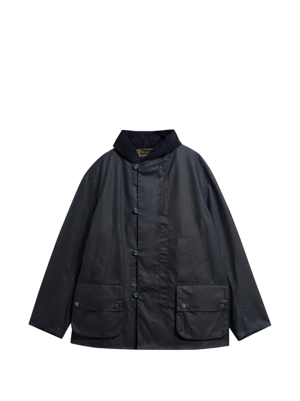 Barbour Macdale waxed-cotton corduroy-collar jacket - Blu