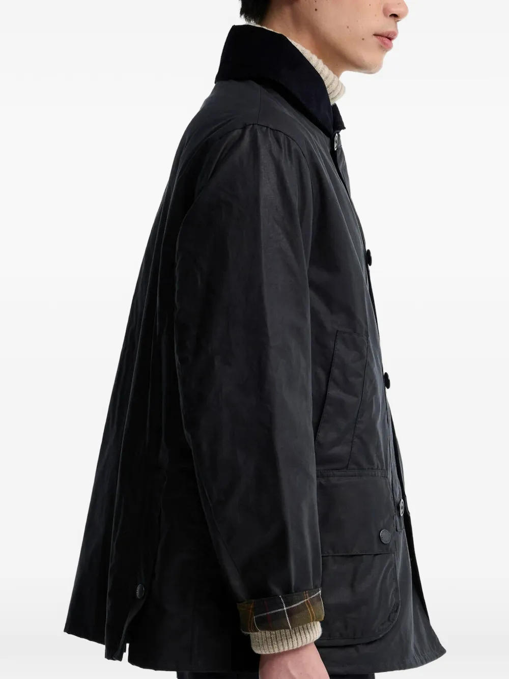 Barbour Macdale jack met ribfluwelen kraag van gewaxt katoen Blauw