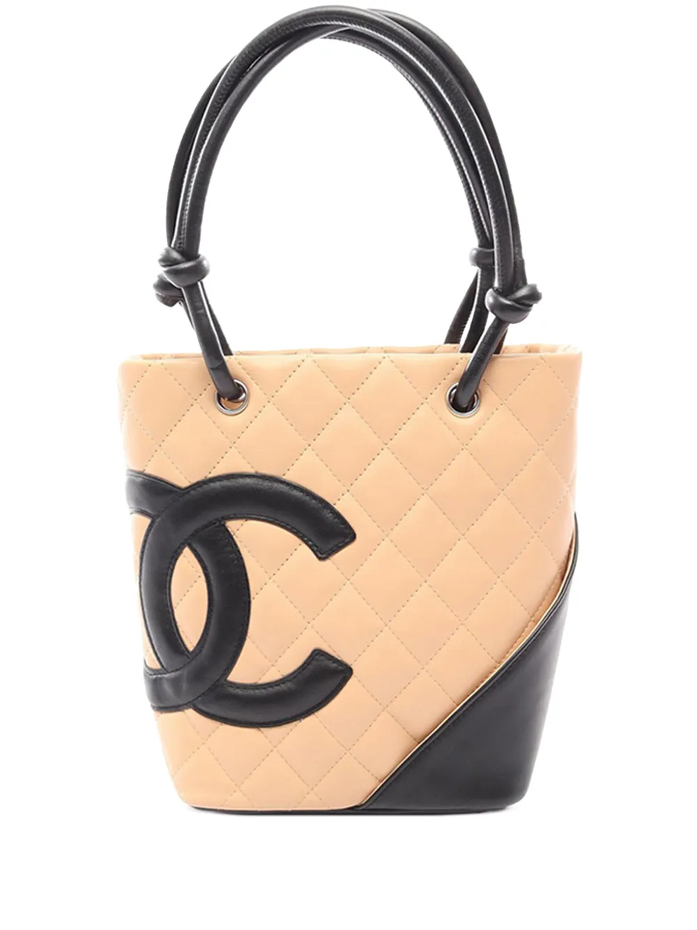 CHANEL Pre-Owned 2004-2005 Small Quilted Calfskin Cambon Ligne tote bag - Toni neutri