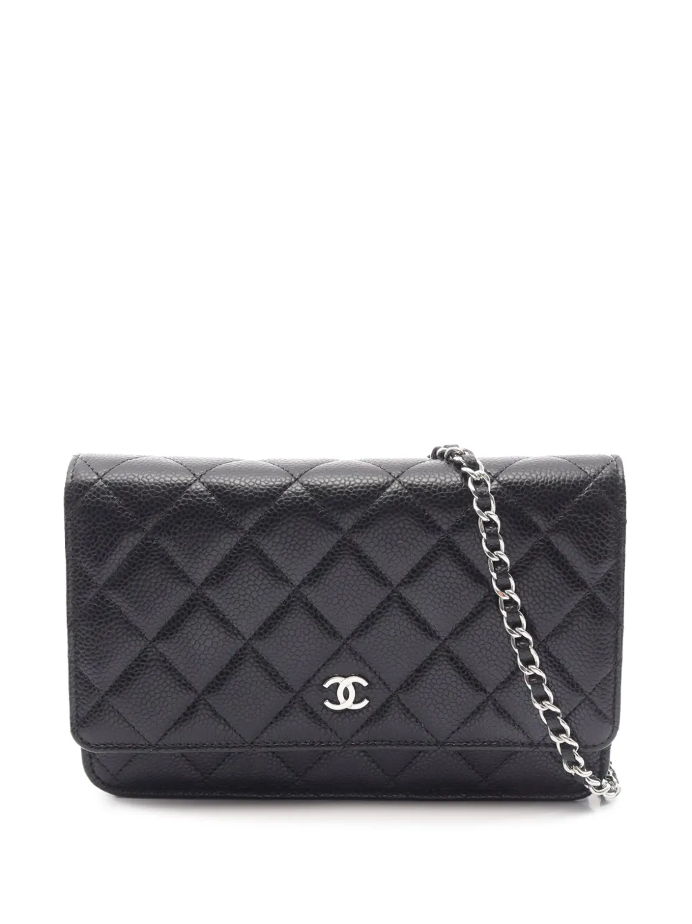 CHANEL Pre-Owned 2021-2026 CC Quilted Caviar Wallet on Chain crossbody bag - Nero