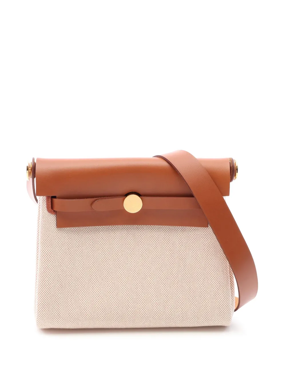 Hermès Pre-Owned 2025 Military Toile and Vache Hunter Herbag Zip 20 crossbody bag - Toni neutri