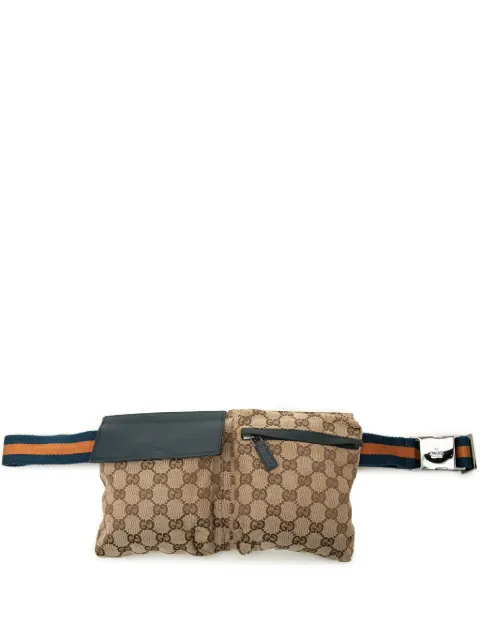 Gucci Pre-Owned 2000-2015 GG Canvas Web Double Pocket belt bag