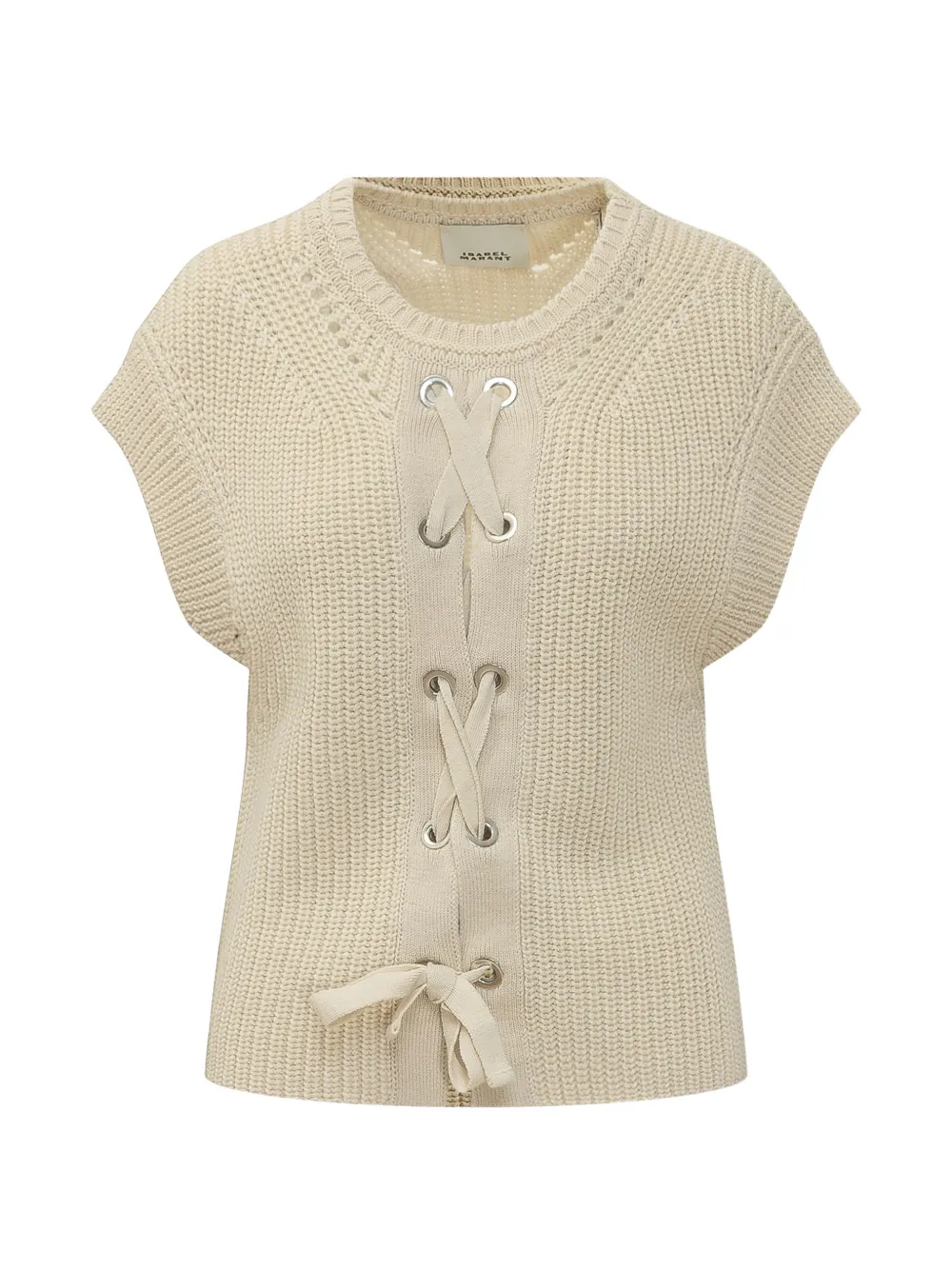ISABEL MARANT lace-up knitted vest - Toni neutri