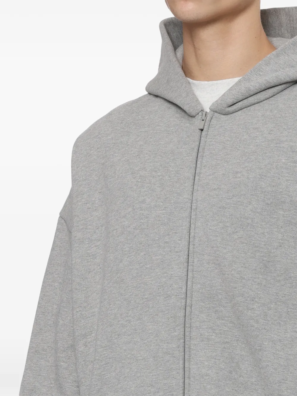 FEAR OF GOD ESSENTIALS Hoodie met logo-reliëf en rits Grijs