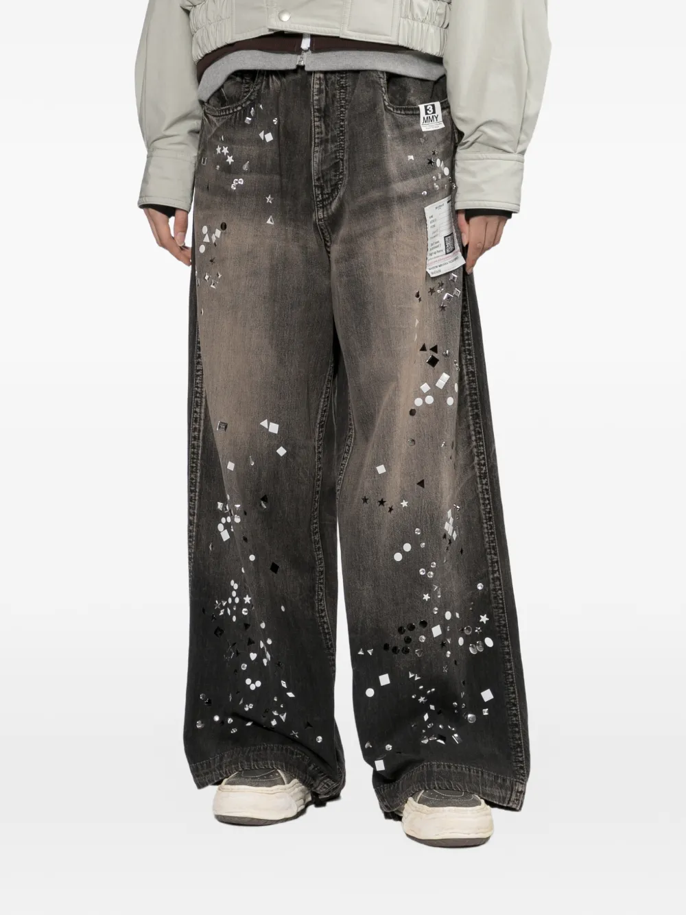 Maison MIHARA YASUHIRO embellished wide-leg pants Grijs