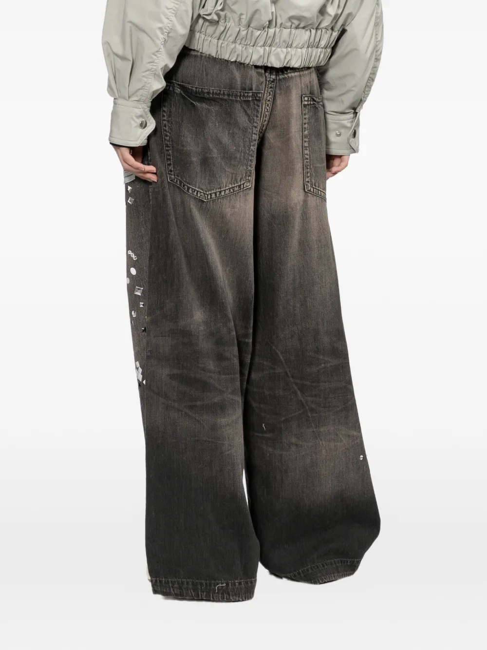Maison MIHARA YASUHIRO embellished wide-leg pants Grijs