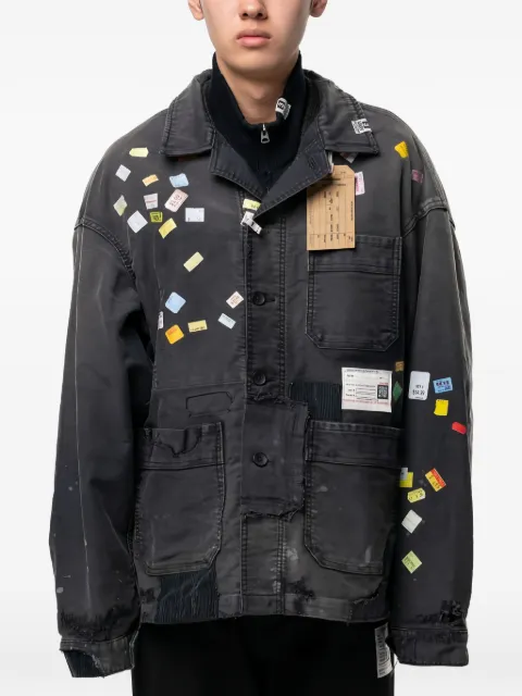 Maison MIHARA YASUHIRO 价格贴纸印花修补效果工装夹克