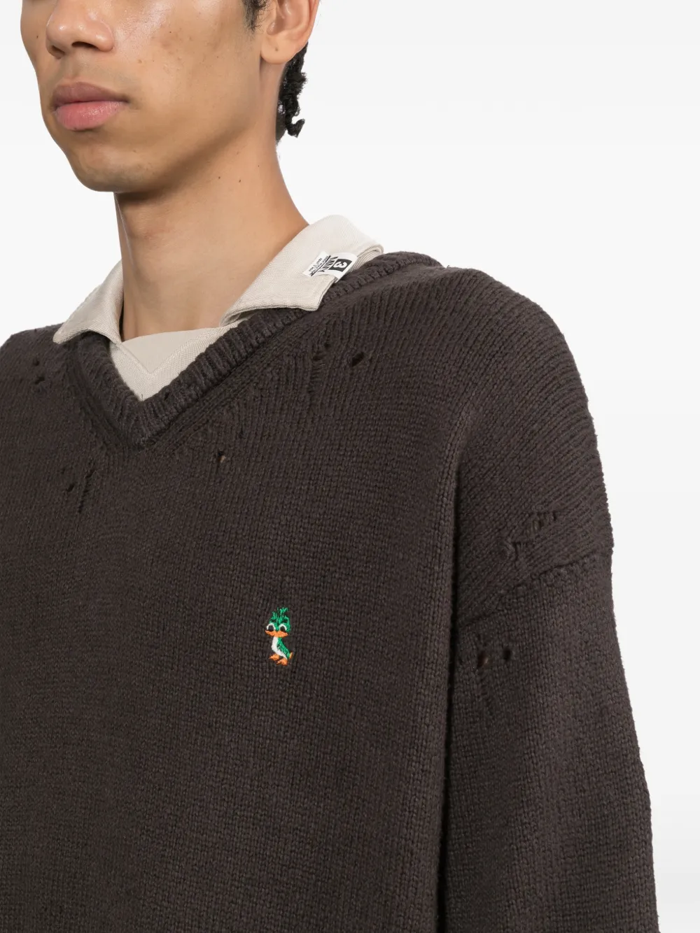Maison MIHARA YASUHIRO triple layered collar sweater Zwart