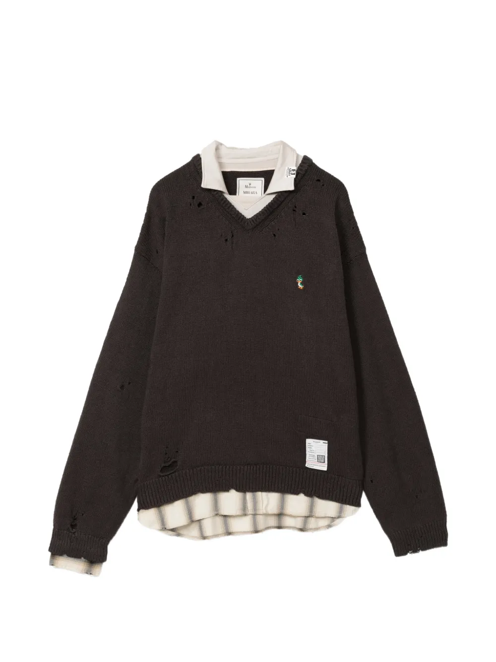 Maison MIHARA YASUHIRO triple layered collar sweater - Black