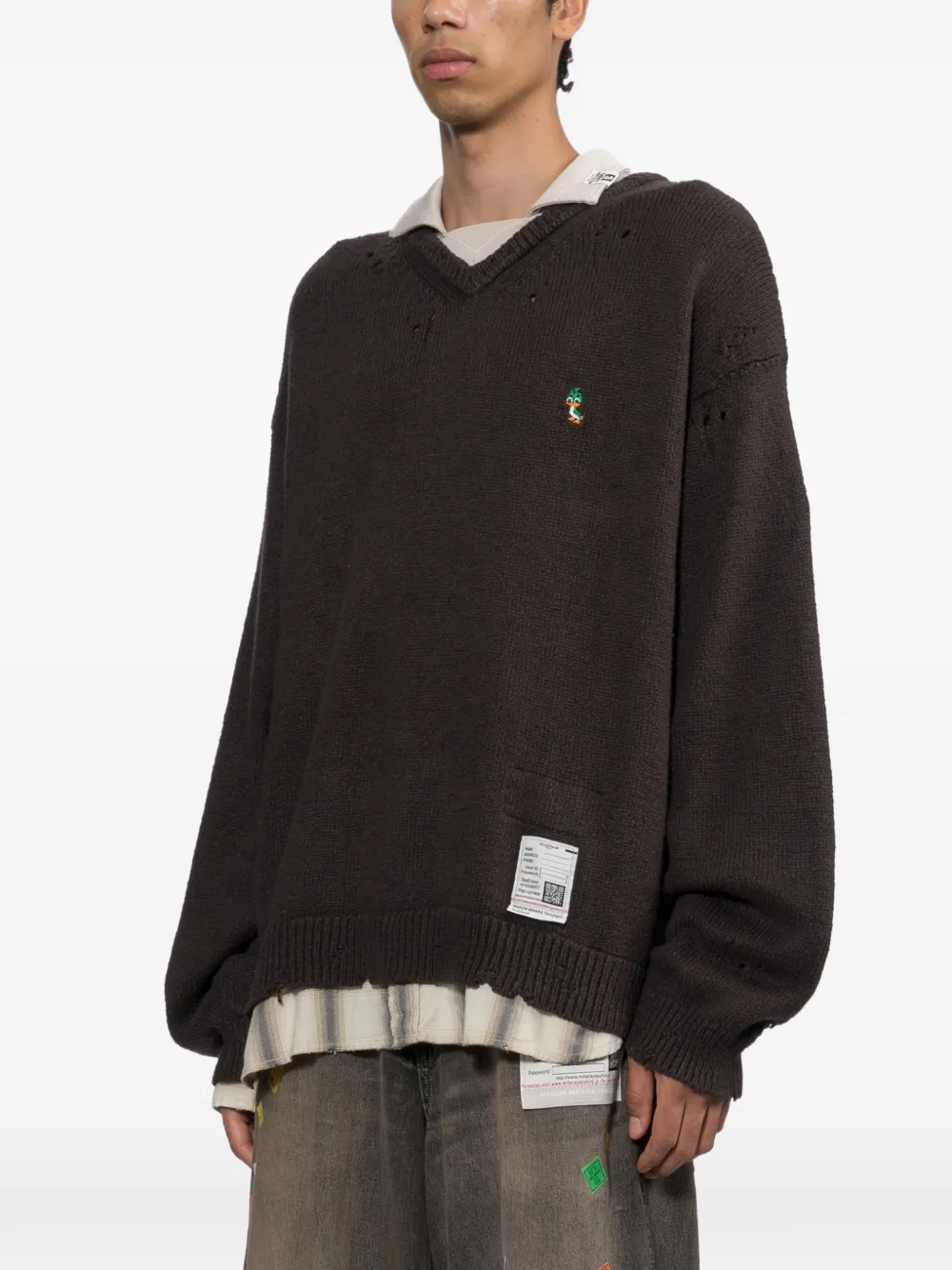 Maison MIHARA YASUHIRO triple layered collar sweater Zwart