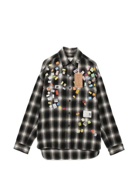 Maison MIHARA YASUHIRO price-sticker printed check shirt