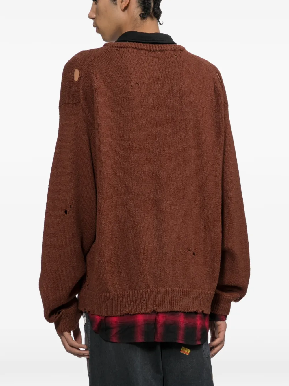 Maison MIHARA YASUHIRO triple layered collar sweater Bruin