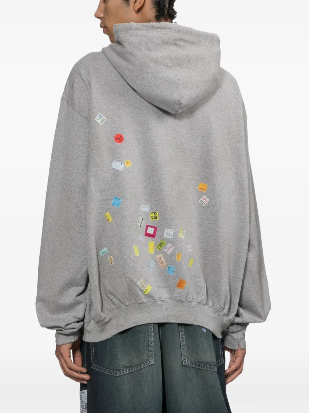 Maison MIHARA YASUHIRO Hoodie met print en prijskaartje Grijs