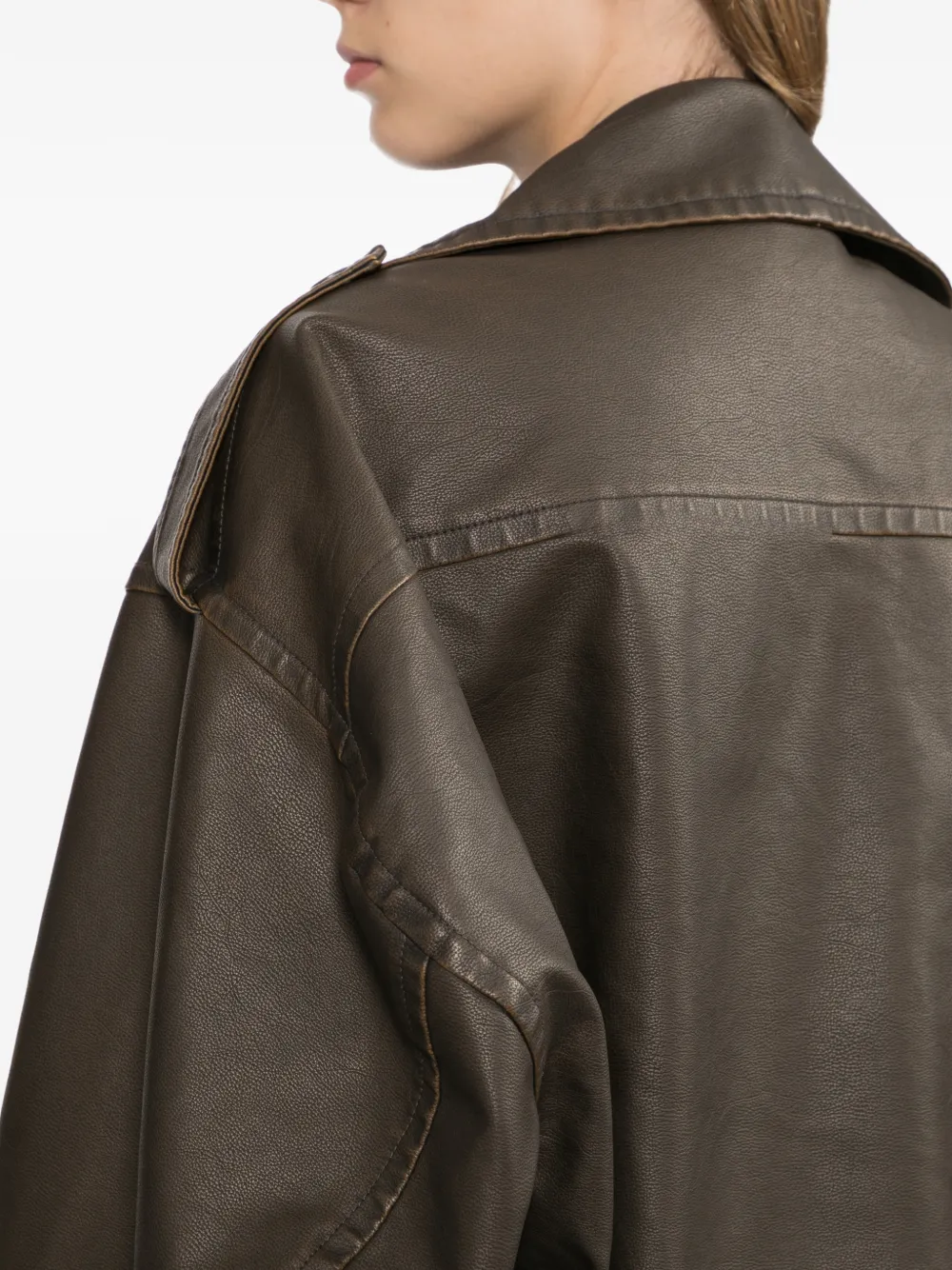 Maison MIHARA YASUHIRO Gecoat jack met afneembare kraag Bruin