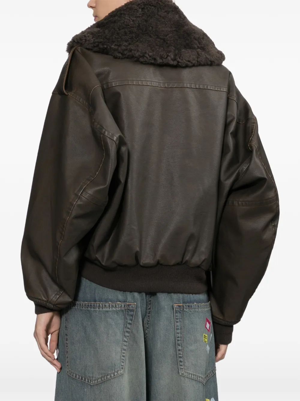 Maison MIHARA YASUHIRO Gecoat jack met afneembare kraag Bruin