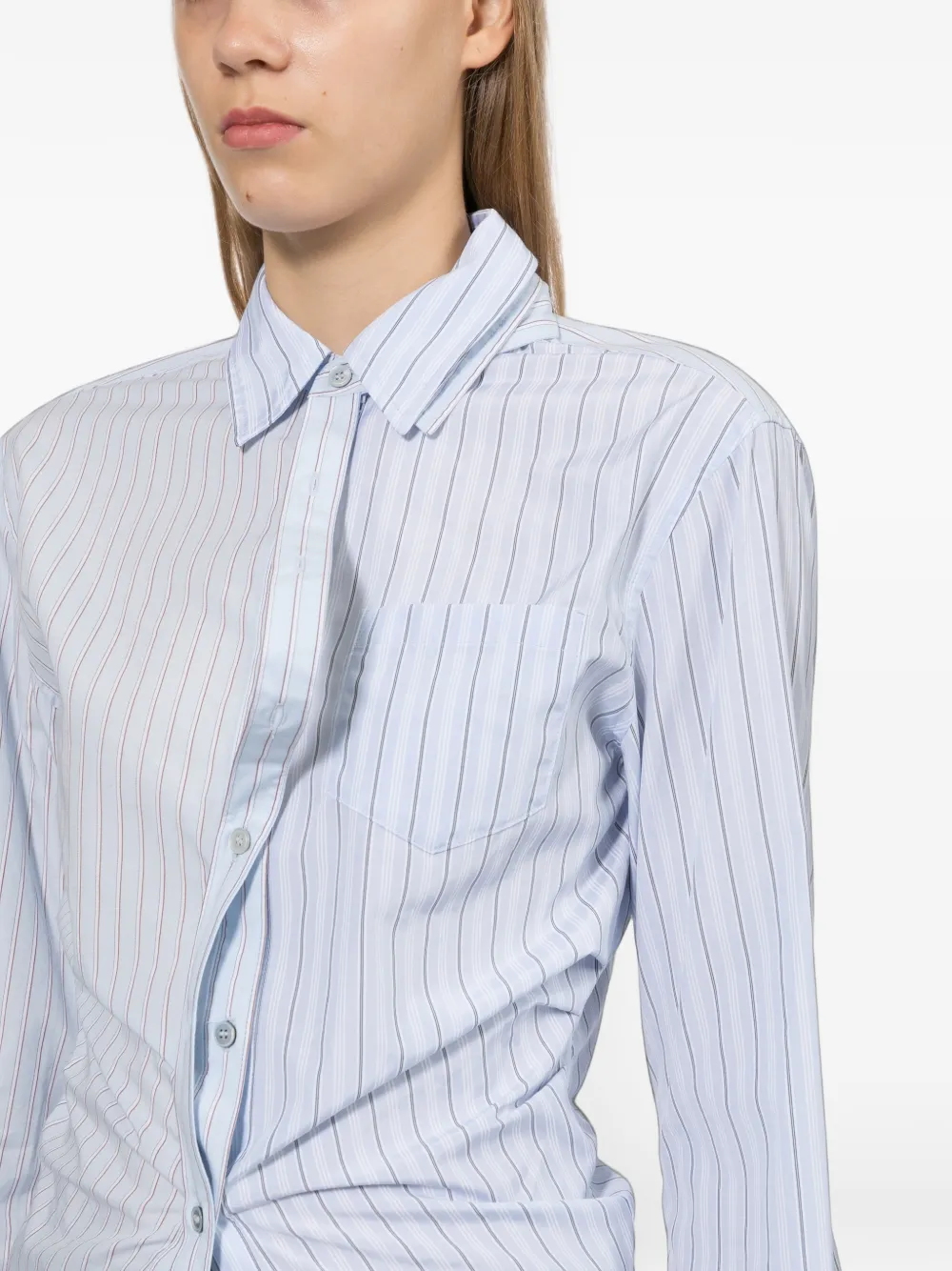 Andersson Bell Gestreepte gesmockte blouse Blauw