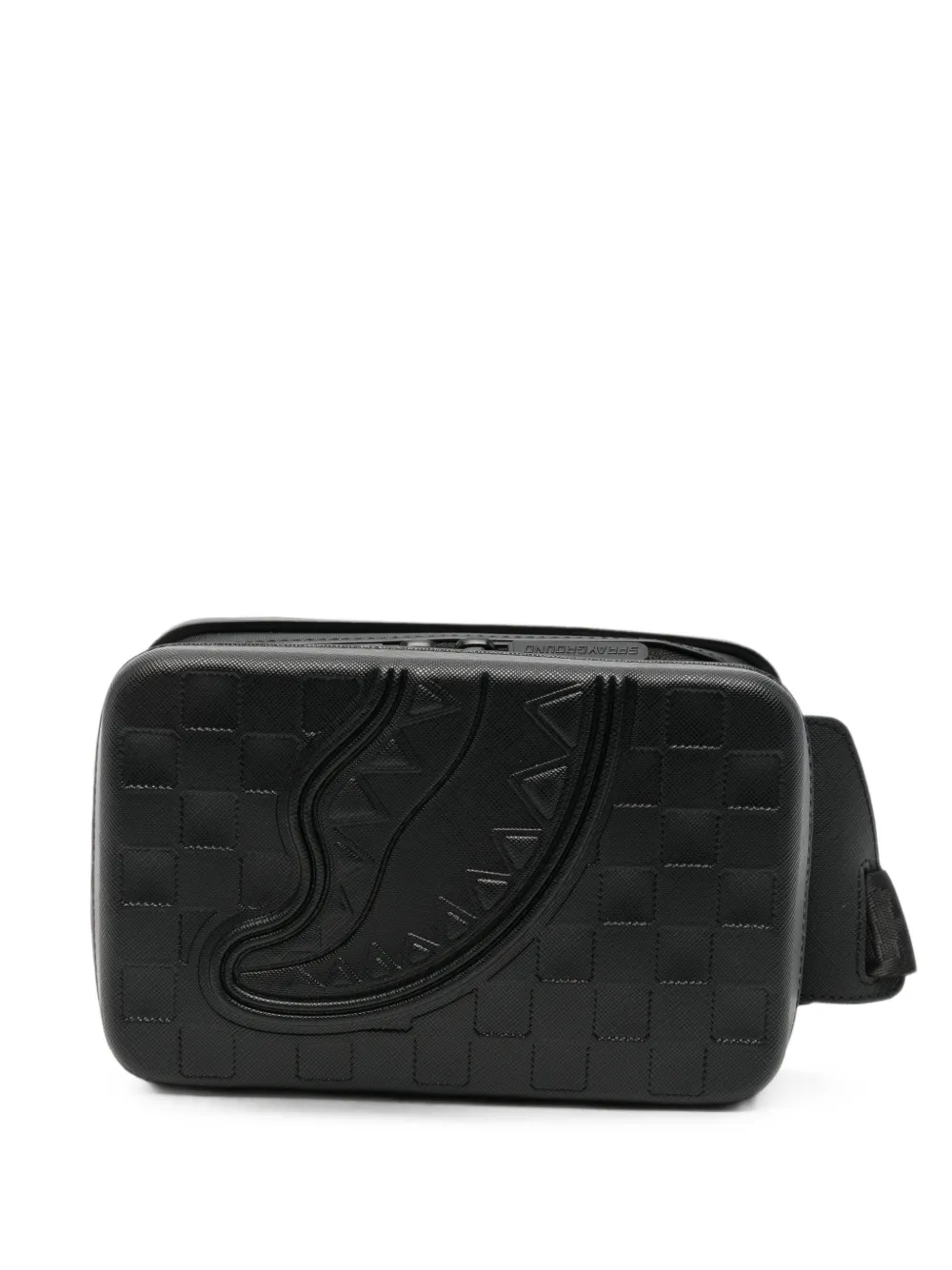 Sprayground Shark Mouth Embossed Shoulder Bag In Black