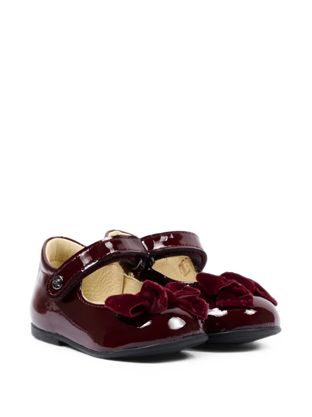 NATURINO bow-detail patent-leather ballet flats - Rosso