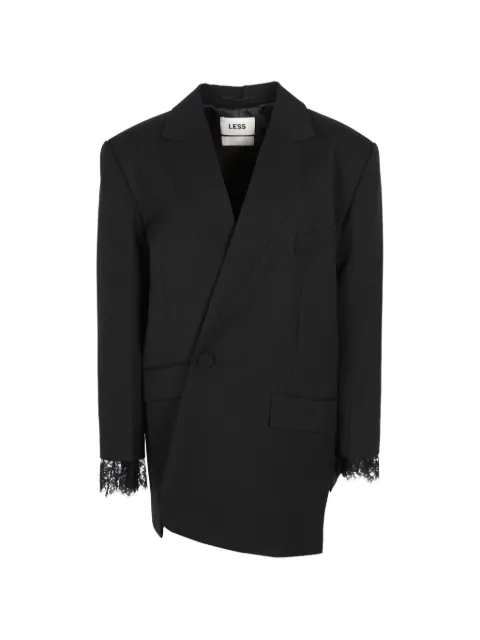 LESS lace-trim double-breasted blazer